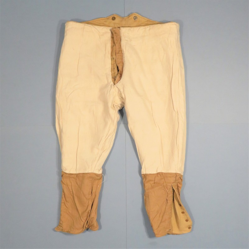 PANTALON CULOTTE MODELE 1914 TROUPE COULEUR BEIGE VELOUR COTELE ENTIEREMENT DOUBLEE CAVALERIE GENDARMERIE ET RECEPTIONNEE