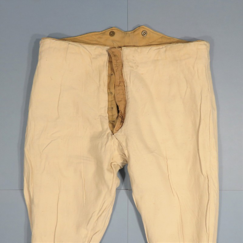 PANTALON CULOTTE MODELE 1914 TROUPE COULEUR BEIGE VELOUR COTELE ENTIEREMENT DOUBLEE CAVALERIE GENDARMERIE ET RECEPTIONNEE