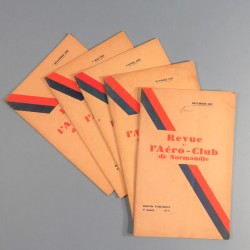 LOT DE 5 REVUES AVIATION DE L'AERO-CLUB DE NORMANDIE DES ANNEES 1930 A 1937 PILOTES AVIATEUR PAGES PUBLICITAIRES