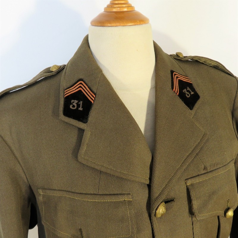 UNIFORME MODELE 1939 D'UN OFFICIER DU 31 BATAILLON DU GENIE CAMPAGNE DE FRANCE DUNKERQUE SYRIE TUNISIE LIBERATION ET ALLEMAGNE