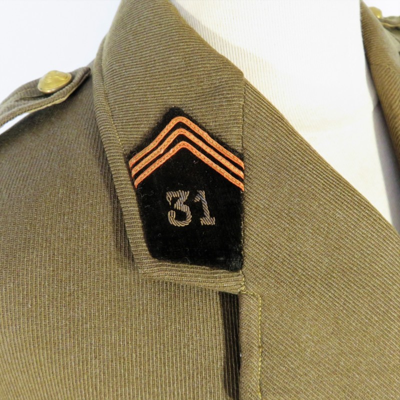 UNIFORME MODELE 1939 D'UN OFFICIER DU 31 BATAILLON DU GENIE CAMPAGNE DE FRANCE DUNKERQUE SYRIE TUNISIE LIBERATION ET ALLEMAGNE