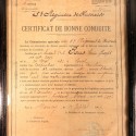 CADRE CERTIFICAT DE BONNE CONDUITE HUSSARD DE 2 ème CLASSE AU 5 ème REGIMENT DE HUSSARD DATE 1907