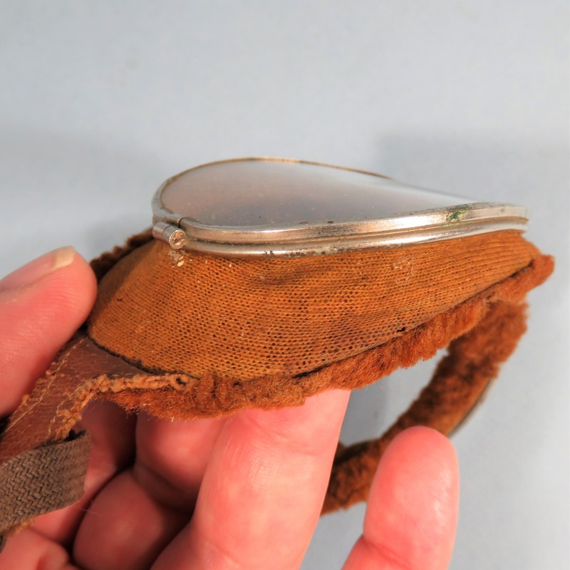LUNETTES MOTOCYCLISTE PILOTE AVIATION PREMIERE GUERRE 1914 1918 TYPE ANGLAIS