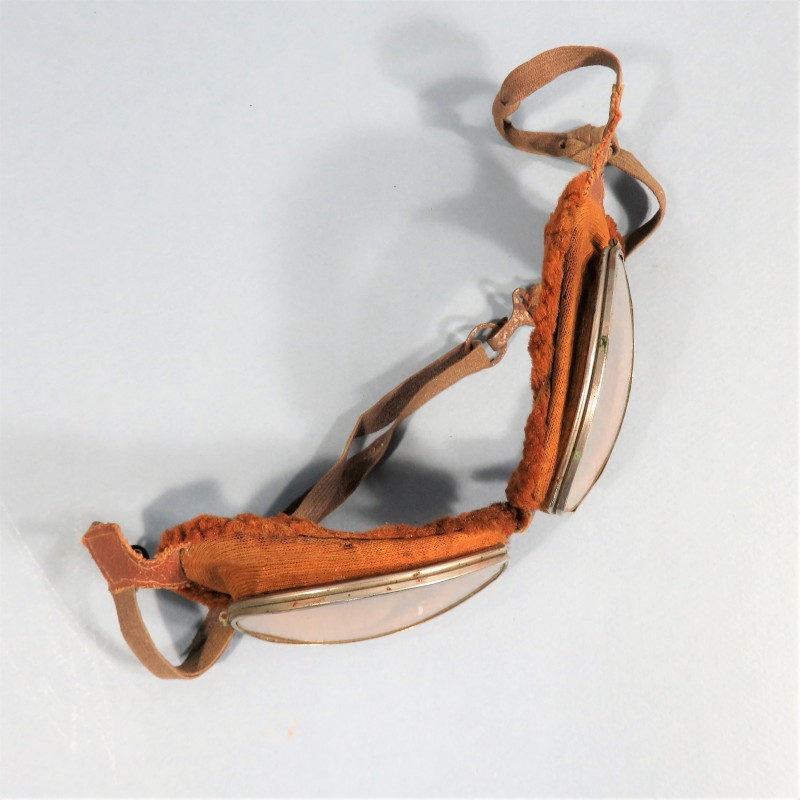 LUNETTES MOTOCYCLISTE PILOTE AVIATION PREMIERE GUERRE 1914 1918 TYPE ANGLAIS