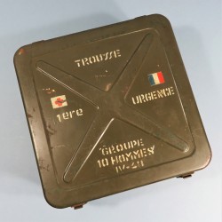 CAISSE EN FER TROUSSE 1ère URGENCE GROUPE DE 10 HOMMES MODELE IV/48 SECOURS TAP INDOCHINE ALGERIE