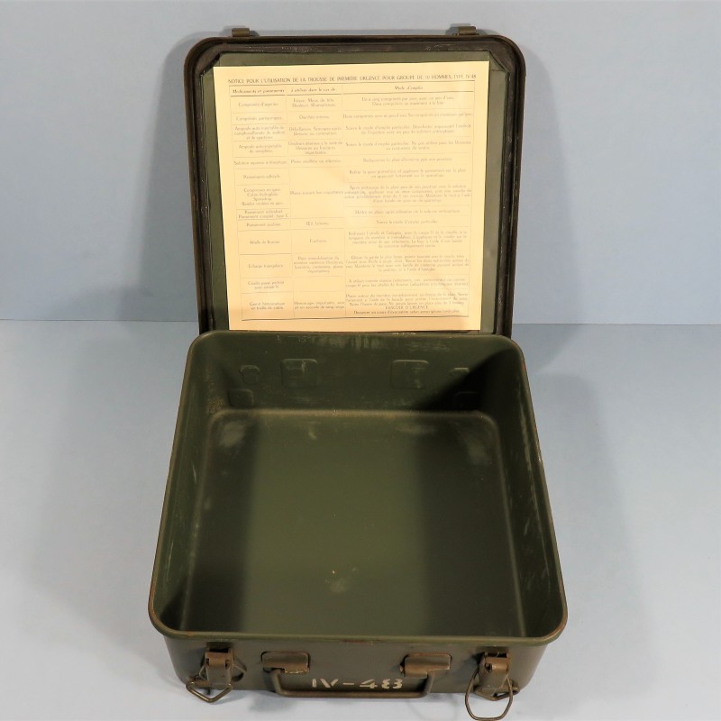 CAISSE EN FER TROUSSE 1ère URGENCE GROUPE DE 10 HOMMES MODELE IV/48 SECOURS TAP INDOCHINE ALGERIE
