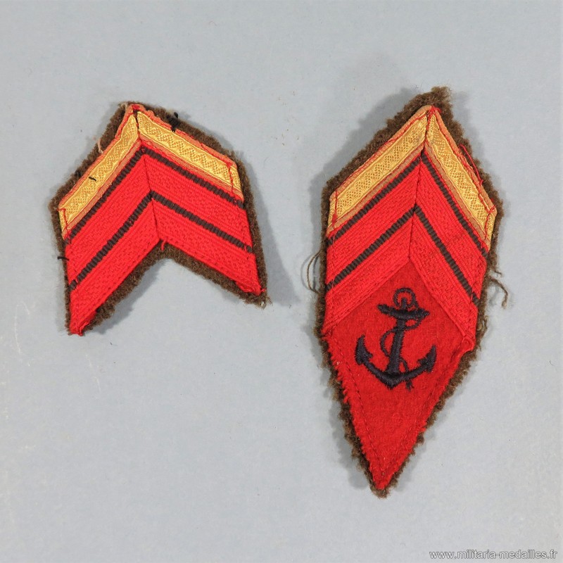patch patte de col losange de bras infanterie sous officier modèle 1945 