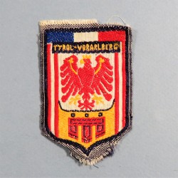 INSIGNE MILITAIRE EN TISSU TYROL - VORARLBERG TROUPES FRANCAISES D'OCCUPATION EN AUTRICHE ALLEMAGNE SECONDE GUERRE