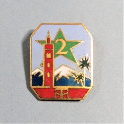 INSIGNE MILITAIRE 2 ème REGIMENT DE TIRAILLEURS MAROCAINS FABRICATION ARTHUS BERTRAND PARIS