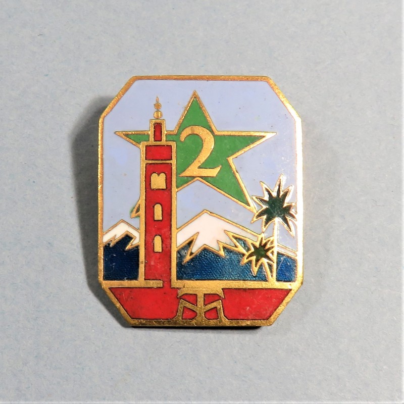 INSIGNE MILITAIRE 2 ème REGIMENT DE TIRAILLEURS MAROCAINS FABRICATION ARTHUS BERTRAND PARIS