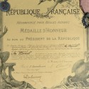 DIPLOME ET MEDAILLES MEDAILLE D'HONNEUR POUR UN CHEF DE GARE EN 1900 AU PONT DE BEAUVOISIN DANS L'ISERE