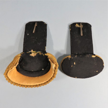 EPAULETTES D'OFFICIER DU 9 ème REGIMENT DE LIGNE LOUIS PHILIPPE OU NAPOLEON III CAMPAGNES D'ALGERIE ET DE CRIMEE SEBASTOPOL