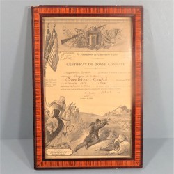 CADRE CERTIFICAT DE BONNE CONDUITE  Au 5 ème BATAILLON DE CHASSEURS A PIED DATE 1925