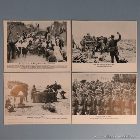 POCHETTE DE 8 PHOTOS DES ACTUALITES ALLEMANDES 8-5-1941 AKTUELLER BILDERDIENST KROATIE SERBIE GRECE AFRIKA KORPS