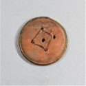 BOUTON ARMEE REVOLUTIONNAIRE MODELE 1790 1792 SUR FOND BOIS GRAND MODULE DIAMETRE 3 cm DISTRICT DE ST HYPPOLIITE (GARD)