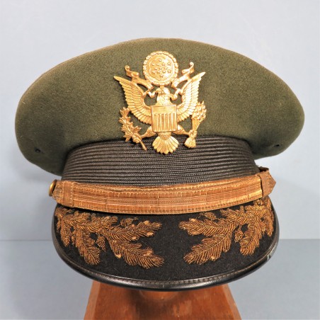 CASQUETTE D'OFFICIER SUPEREUR AMERICAIN US ANNEES 1950 BELLE FABRICATION A TAIPEI TAIWAN