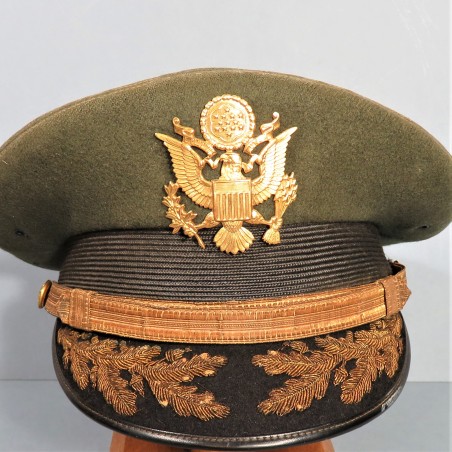 CASQUETTE D'OFFICIER SUPEREUR AMERICAIN US ANNEES 1950 BELLE FABRICATION A TAIPEI TAIWAN