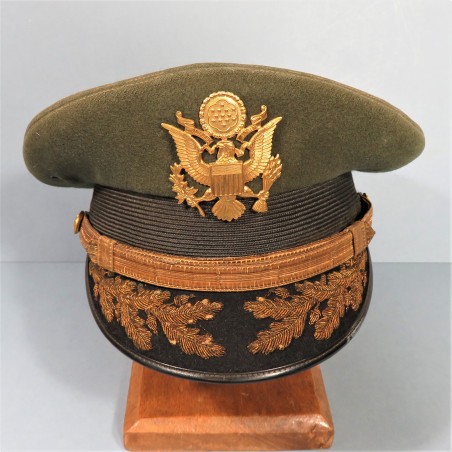 CASQUETTE D'OFFICIER SUPEREUR AMERICAIN US ANNEES 1950 BELLE FABRICATION A TAIPEI TAIWAN