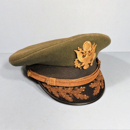 CASQUETTE D'OFFICIER SUPEREUR AMERICAIN US ANNEES 1950 BELLE FABRICATION A TAIPEI TAIWAN