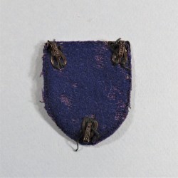 INSIGNE MILITAIRE TISSU 2 ème DIVISION D'INFANTERIE MAROCAINE DIM MONTE AVEC CROCHETS HAUTEUR 5.5 cm