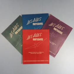 LOT DE 4 REVUES LES AILES MAROCAINES DE LA FEDERATION AERONAUTIQUE DU MAROC ANNEES 1950 AVIATION PILOTE
