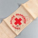 BRASSARD CROIX ROUGE FRANCAISE EQUIPES D'URGENCE DEFENSE PASSIVE VILLE DE BORDEAUX PERIODE SECONDE GUERRE