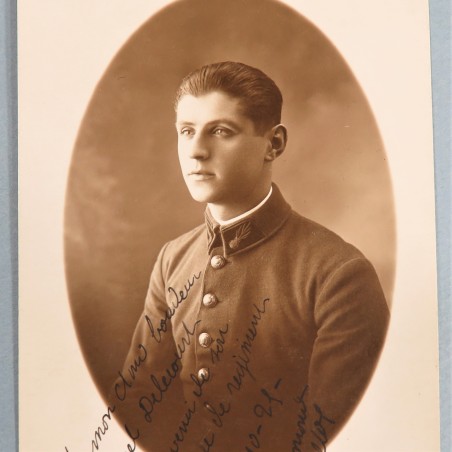 PHOTO CPA D'UN SAPEUR POMPIER DU REGIMENT DES SAPEURS-POMPIERS DE PARIS PHOTO DEDICACEE ANNEE 1920 CARTE POSTALE