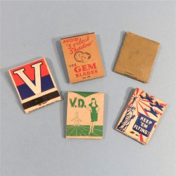 LOT DE 5 BOITES OU POCHETTES D'ALLUMETTES US WAR BONDS FOR VICTORY FABRICATION SECONDE GUERRE