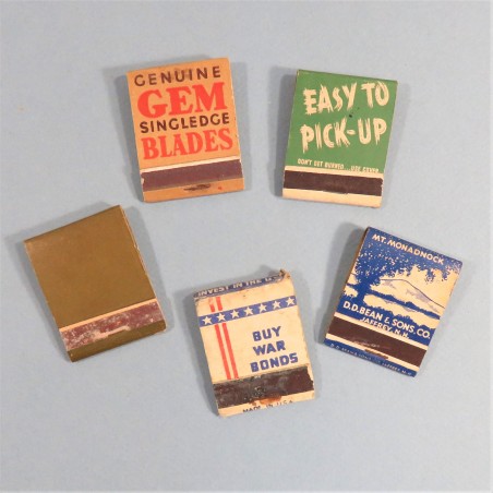 LOT DE 5 BOITES OU POCHETTES D'ALLUMETTES US WAR BONDS FOR VICTORY FABRICATION SECONDE GUERRE