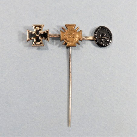 BROCHE OU EPINGLETTE DE REDUCTION DES MEDAILLES ALLEMANDES CROIX DE FER ANCIENS COMBATTANTS ET BADGE DES BLESSES °