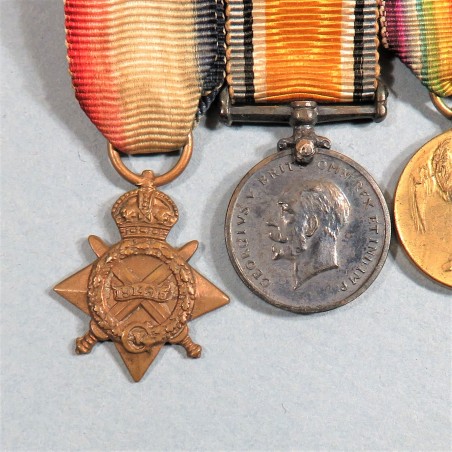 GRANDE BRETAGNE BARRETTE DE 4 REDUCTION D'UN VETERANT DE LA GUERRE 1914 1918 BRITISH WWI MINIATURE MEDAL °