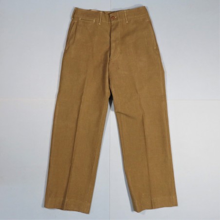 PANTALON US TROUPE MOUTARDE MODELE 1937 ETIQUETTE DATEE 1940 TAILLE 82 cm UNIFORME GI DEBARQUEMENT