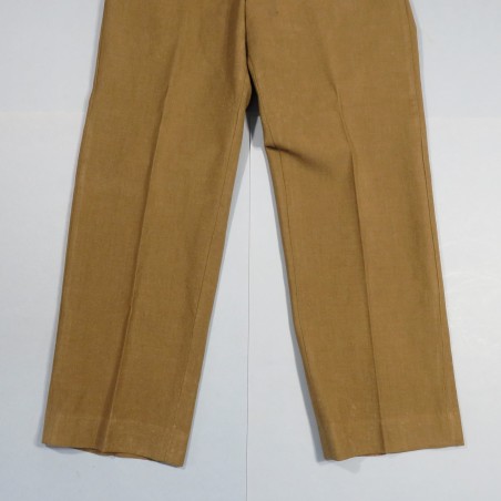 PANTALON US TROUPE MOUTARDE MODELE 1937 ETIQUETTE DATEE 1940 TAILLE 82 cm UNIFORME GI DEBARQUEMENT