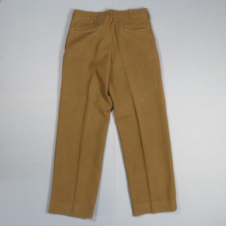 PANTALON US TROUPE MOUTARDE MODELE 1937 ETIQUETTE DATEE 1940 TAILLE 82 cm UNIFORME GI DEBARQUEMENT