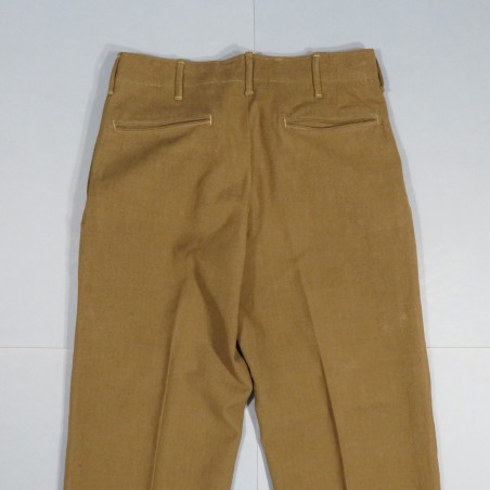 PANTALON US TROUPE MOUTARDE MODELE 1937 ETIQUETTE DATEE 1940 TAILLE 82 cm UNIFORME GI DEBARQUEMENT