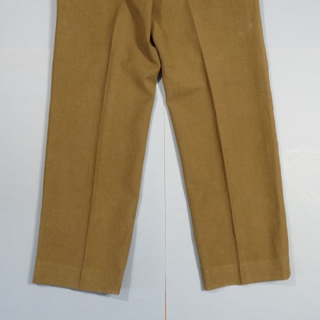 PANTALON US TROUPE MOUTARDE MODELE 1937 ETIQUETTE DATEE 1940 TAILLE 82 cm UNIFORME GI DEBARQUEMENT