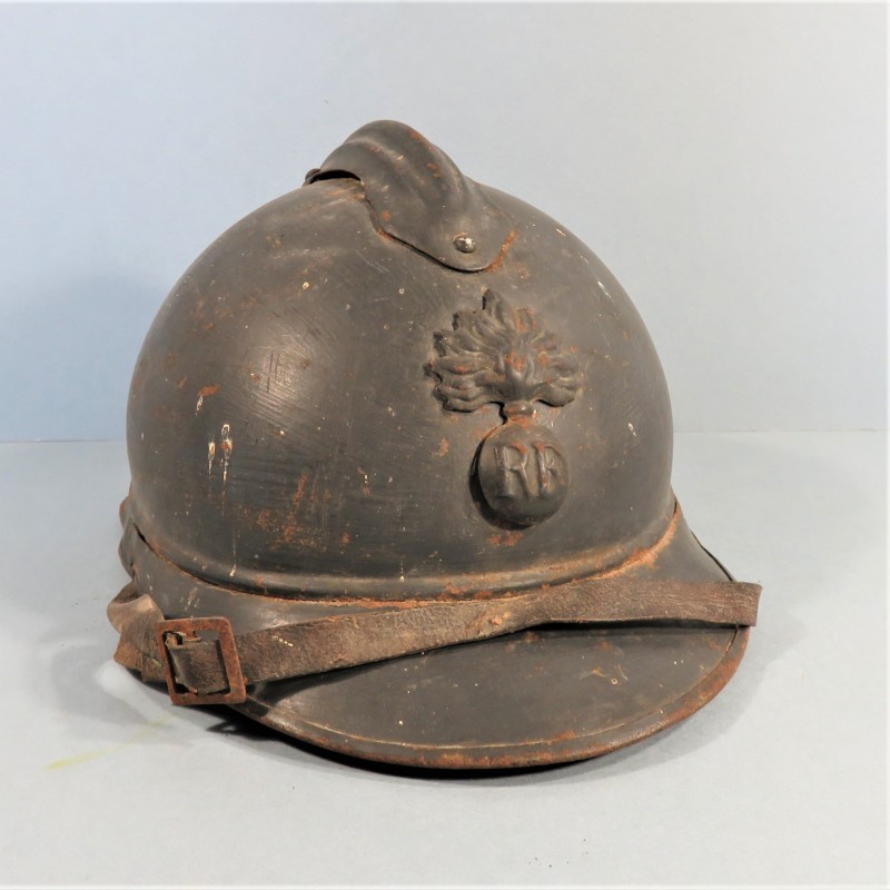 CASQUE ADRIAN MODELE 1915 INFANTERIE CAVALERIE LEGION COMPLET GUERRE 1914-1918 POILUS DE VERDUN JUS DE GRENIER