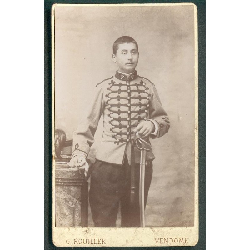 PHOTO CDV D'UN CAVALIER DU 7ème REGIMENT DE CHASSEURS A CHEVAL