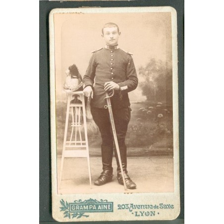 PHOTO CDV D'UN CAVALIER DU 2ème REGIMENT DE DRAGONS