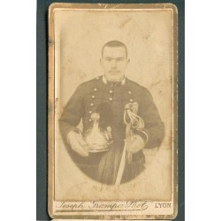 PHOTO CDV D'UN CAVALIER DU 2ème REGIMENT DE DRAGONS