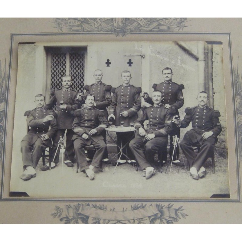 GRANDE PHOTO D'UN GROUPE DE SOLDATS DU 60 ème REGIMENT D'INFANTERIE DE LIGNE CLASSE 1894 