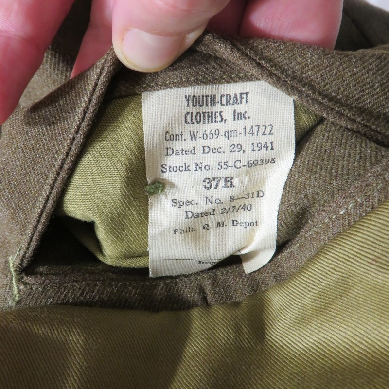 VAREUSE VESTE US MODELE 39 STAFF SERGENT 15TH USAAF BOMBARDEMENT AVIATION ARMY AIR FORCE INSIGNE EVASION ESCAPE INSIGNIA