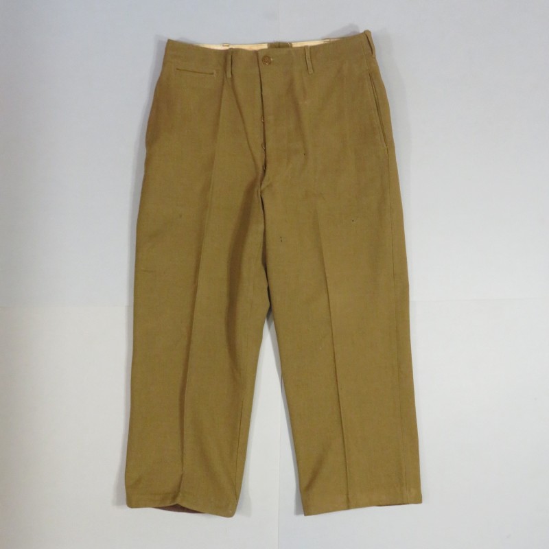 PANTALON US TROUPE MOUTARDE MODELE 1937 TOUR DE TAILLE 90 cm UNIFORME GI DEBARQUEMENT