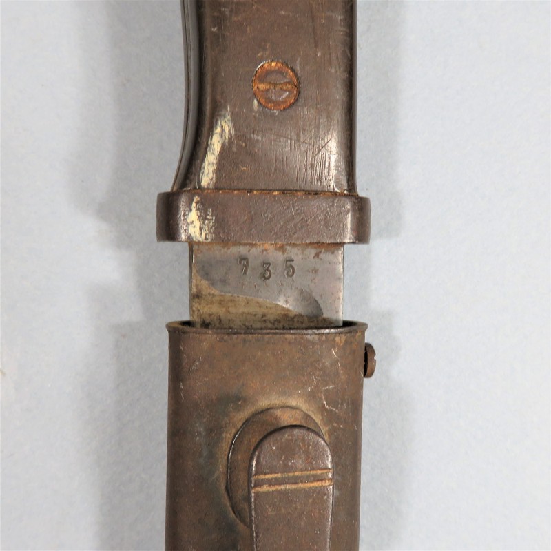 COUTEAU DE COMBAT 1944 INDOCHINE TRES BELLE REALISATION A PARTIR D'UNE BAIONNETTE ALLEMANDE 98K RECOUPEE LEGION ETRANGERE