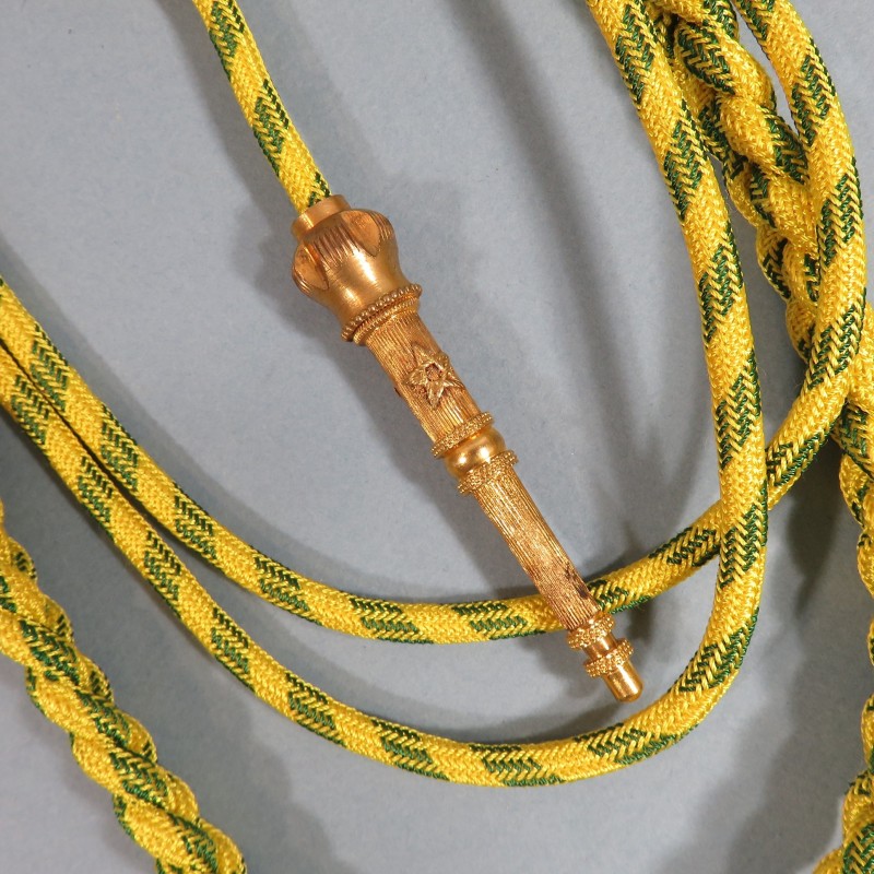FOURRAGERE FANTAISIE DE LA MEDAILLE MILITAIRE FABRICATION ANCIENNE 1930 1940 FERRET DORE DES REGIMENTS DE TIRAILLEURS MAROCAINS
