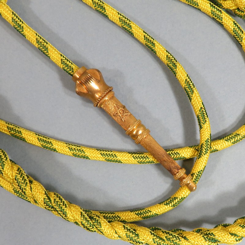 FOURRAGERE FANTAISIE DE LA MEDAILLE MILITAIRE FABRICATION ANCIENNE 1930 1940 FERRET DORE DES REGIMENTS DE TIRAILLEURS MAROCAINS