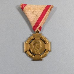 MEDAILLE ALLEMANDE AUTRICHE CROIX DU JUBILE DE FRANCAIS JOSEPH 1848-1908 RUBAN EN TRIANGLE