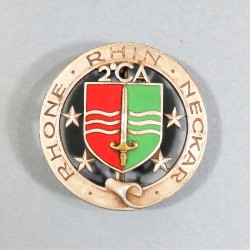 INSIGNE MILITAIRE DU 2 ème CORPS D'ARMEE LIBERATION RHONE RHIN NECKAR FABRICATION DRAGO BERANGER