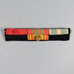 BARRETTE DE RAPPEL PLACARD DE 4 MEDAILLES D'UN ANCIEN OFFICIER GUERRE 1939-45 LEGION D'HONNEUR COLONIALE ET NICHAN IFTIKHAR