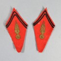 PAIRE DE PATTES DE COL D\'OFFICIER D\'ARTILLERIE GRENADE EN CANNETILLE DOREE ETAT MAJOR MODELE 1929 CAMPAGNE 1939 1940